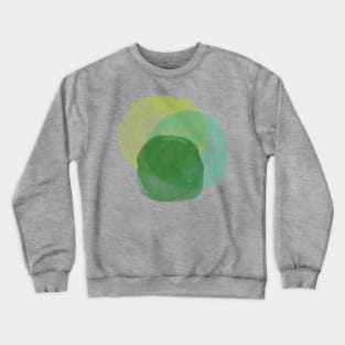 Abstract Watercolor Circles in Green Crewneck Sweatshirt